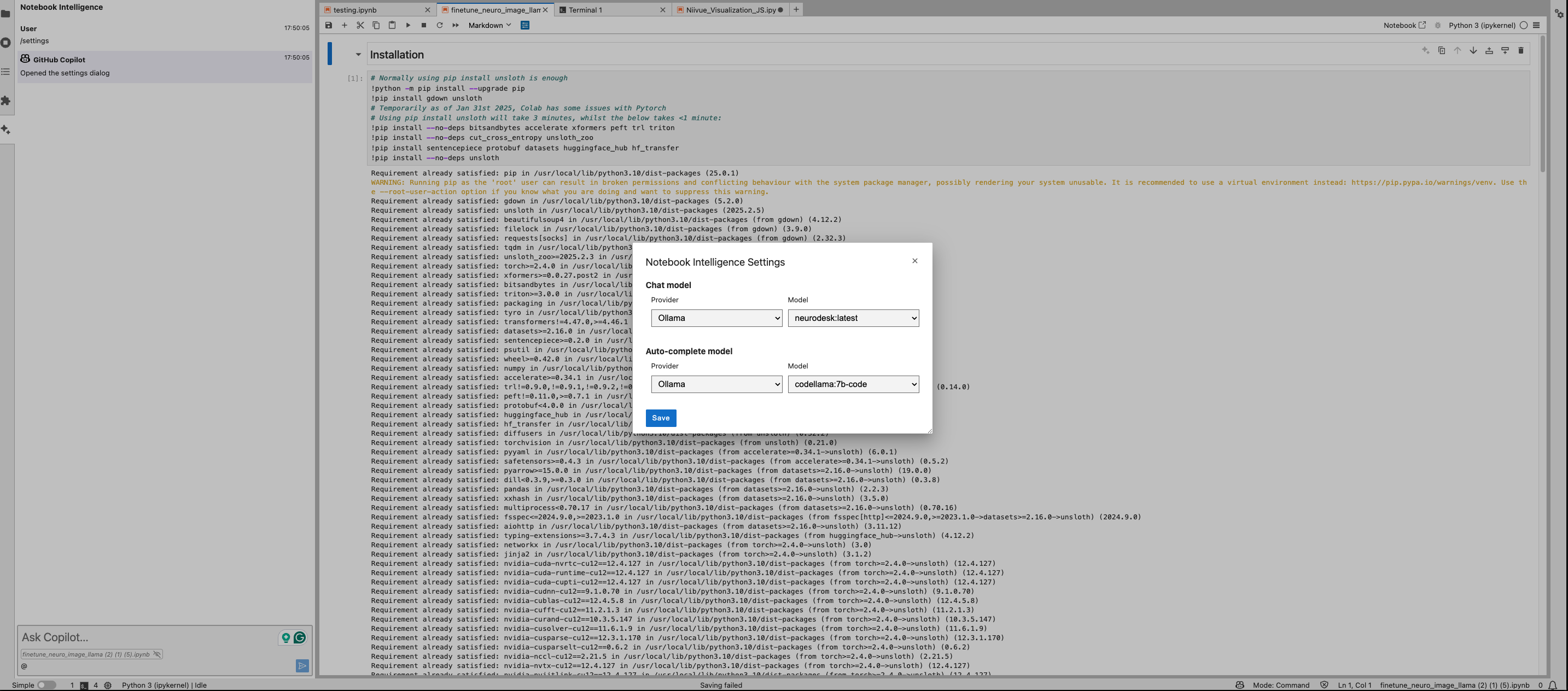 Choose Jupyter-AI settings
