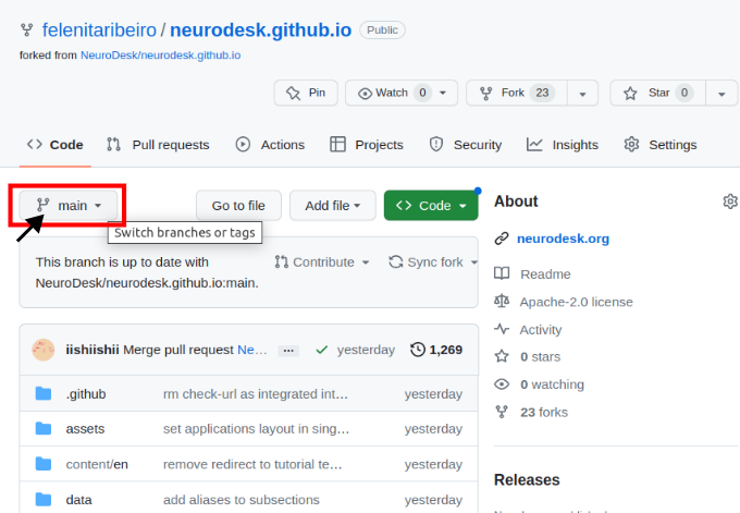 Switching branches 6_branchswitch